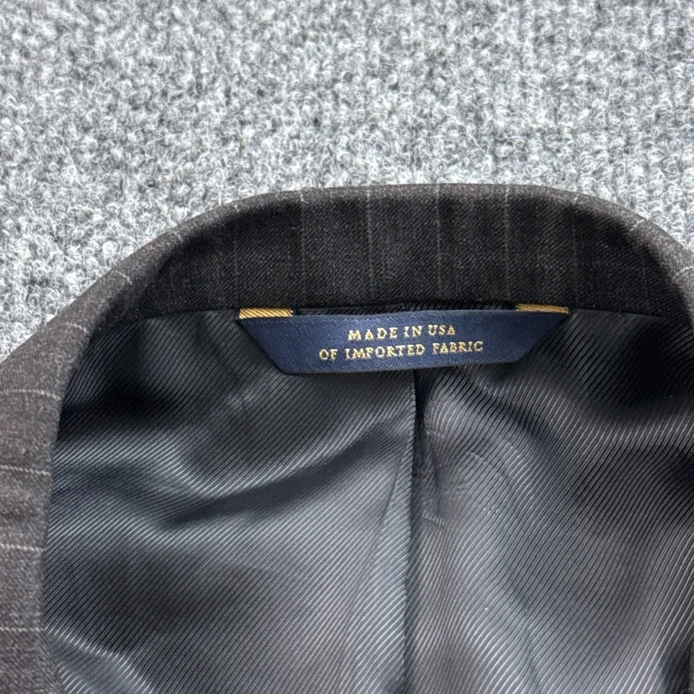 Brooks Brothers 1818 Regent Blazer Mens 48R Grey Pinstripe Wool Estrato USA